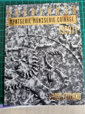 Finland Markkaa circulation coin set 1999/I in folding folder, Rahsaja Mynt