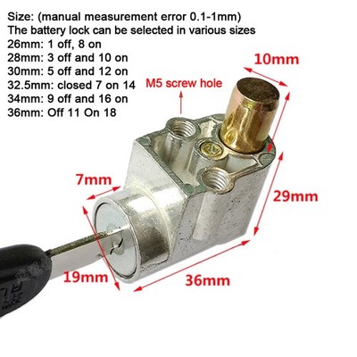 Electric Bicycle E-bike Electric Vehicle Battery Box Lock Big Head Front Lock
