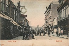 Swansea, Wales Oxford Street Original Vintage Postcard Postcard