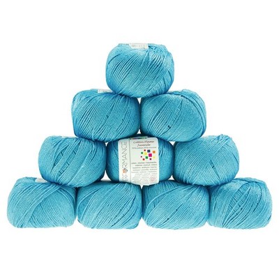 10 x 50g Strickgarn Cotton Flame Juvenile  #144-1 hellblau
