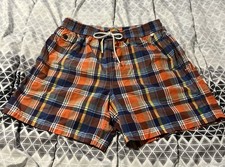 Polo Ralph Lauren Swim Board Shorts Mens XL Madras Plaid Mesh Drawstring Y2K