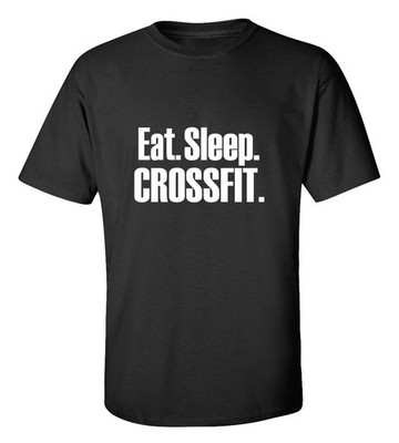 Eat Sleep Crossfit T-Shirt Funny Gym Workout Fitness WOD Tee