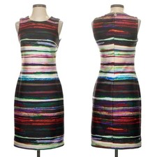 Tommy Hilfiger Abstract Striped Sleeveless Sheath Dress Workwear Plus Size 14
