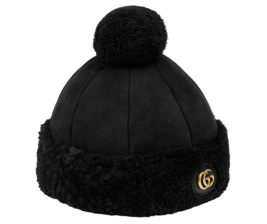 Auténtico gorro de cuero de oveja con apliques Gucci Dana para mujer M nuevo $980 Foto 3 de 4