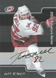 2001-02 BAP Signature Series Autographs #LJO Jeff O'Neill SP Auto Card