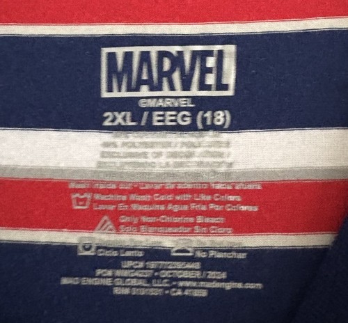 Spiderman Teen Boys T Shirt XXL 18 Striped Multicolor New With Tags - Picture 4 of 7