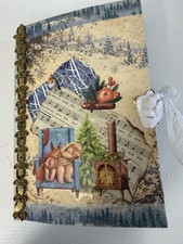 Junk Journal Handmade Snowy Winter Cottage Theme 2 Signatures Thick