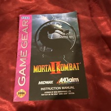Mortal Kombat II Sega Game Gear Instruction M...