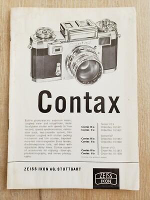 ZEISS IKON CONTAX IIa & IIIa Camera Vintage 1959 Sales Brochure