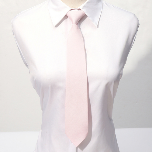 Women Girl Plain Solid Skinny 7CM Elastic Stretch Necktie School Uniform Tie - Picture 5 of 15