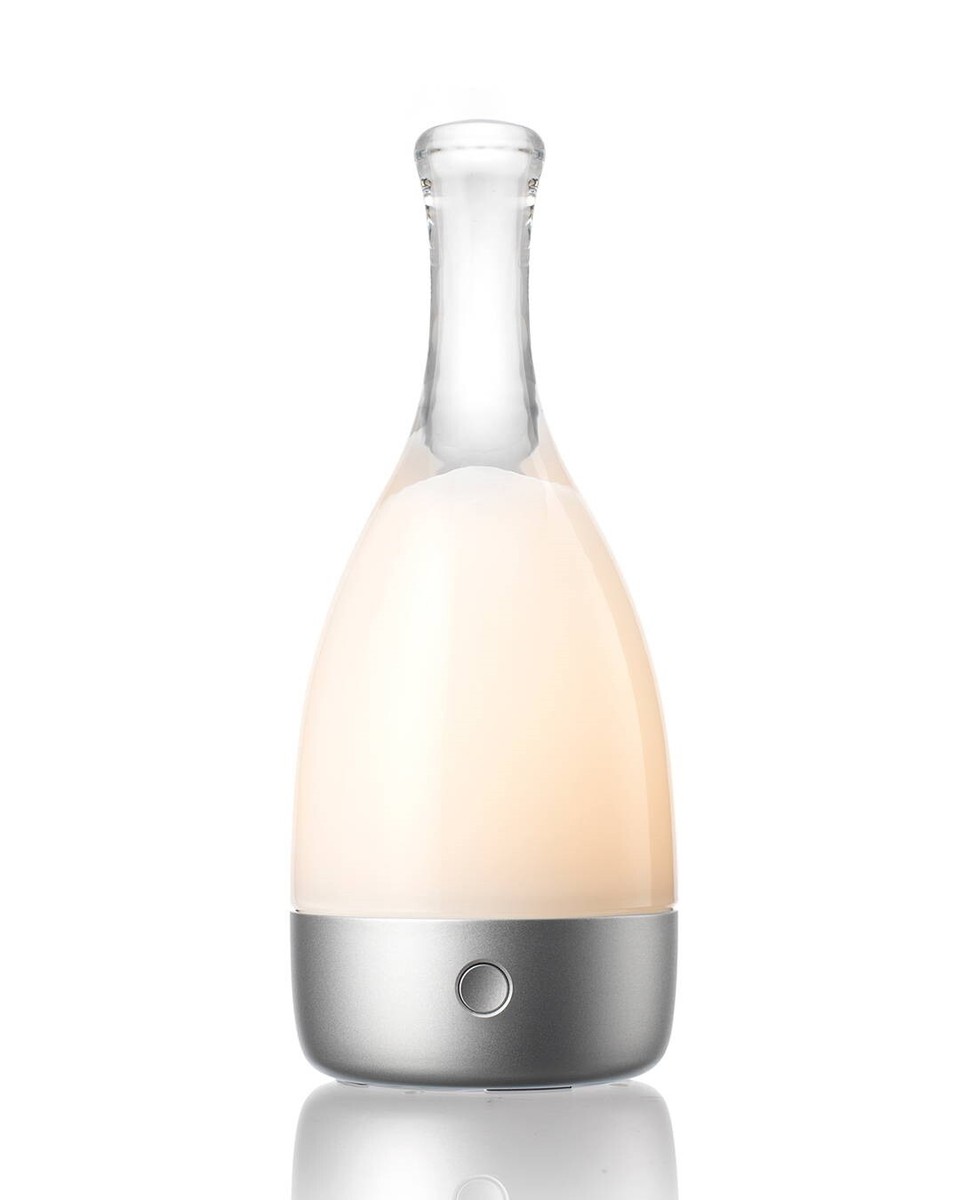 Ambientec Bottled Cordless LED Table Lamp Matte Silver BL002