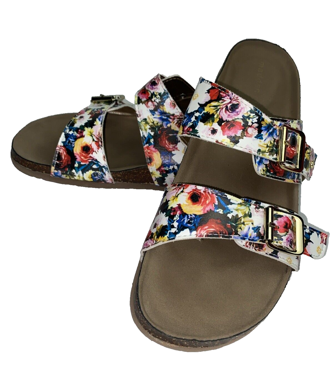 Madden Girl Women’s Floral Contoured Footbed Sandals Size 11M