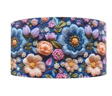 1 inch 1 yard 3D look Spring Summer flower Printed Grosgrain Ribbon 1250013