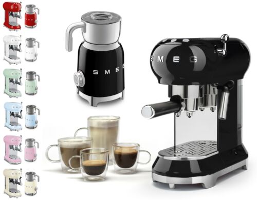 SMEG Set Milchaufschäumer MFF01 + Espresso-Kaffeemaschine ECF01 Auswahl Farbe - Bild 1 von 8