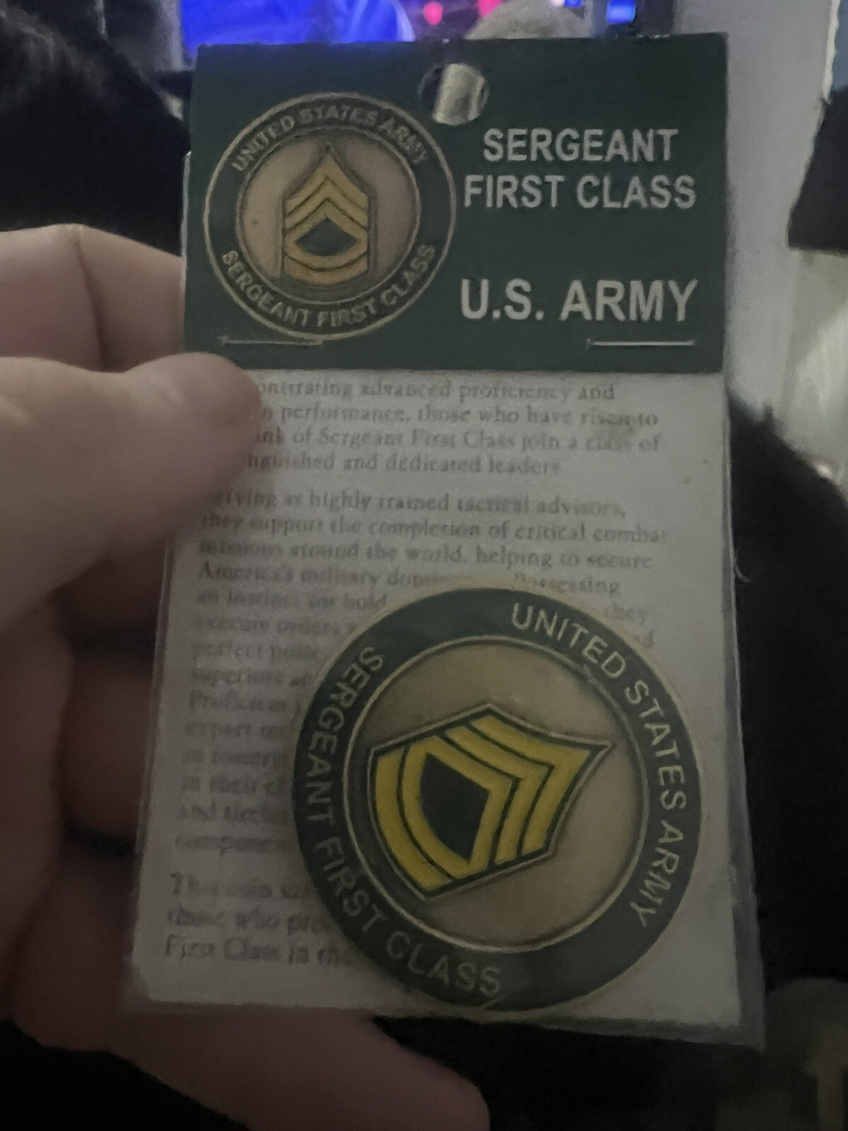 U.S. ARMY SERGEANT⚡️SOLID BRASS THICK COIN⚡️HIGHLY COLLECTABLE⚡️IN PACKAGING