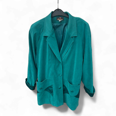 Bergamo Vintage Jacke Damen XL Türkisgrün True Original Retro Streetstyle