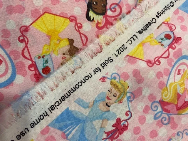 PINK DISNEY PRINCESS Fabric Cotton CP73933 Gem Frames Spring Creative LAST 32 in - Image 3 of 3