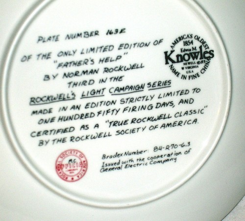 Rockwell's Light Campaign Series 1983 placa #3, ayuda del padre, certificado de autenticidad en caja original - Imagen 3 de 3