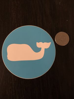 New Vineyard Vines Light Blue Dot Whale Sticker Hydroflask Yeti