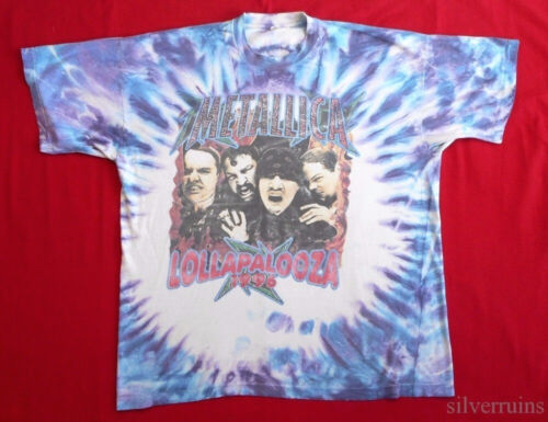 Metallica Vintage Tie Dye T Shirt 1996 Lollapaloo… - image 1