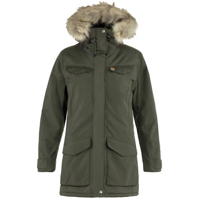 Fjällräven Nuuk parka cappotto da donna outdoor cappotto invernale giacca invernale verde NUOVO