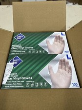 Paquete de 2 guantes de vinilo grandes transparentes ligeros SAFETY ZONE GVP9-LG-HH