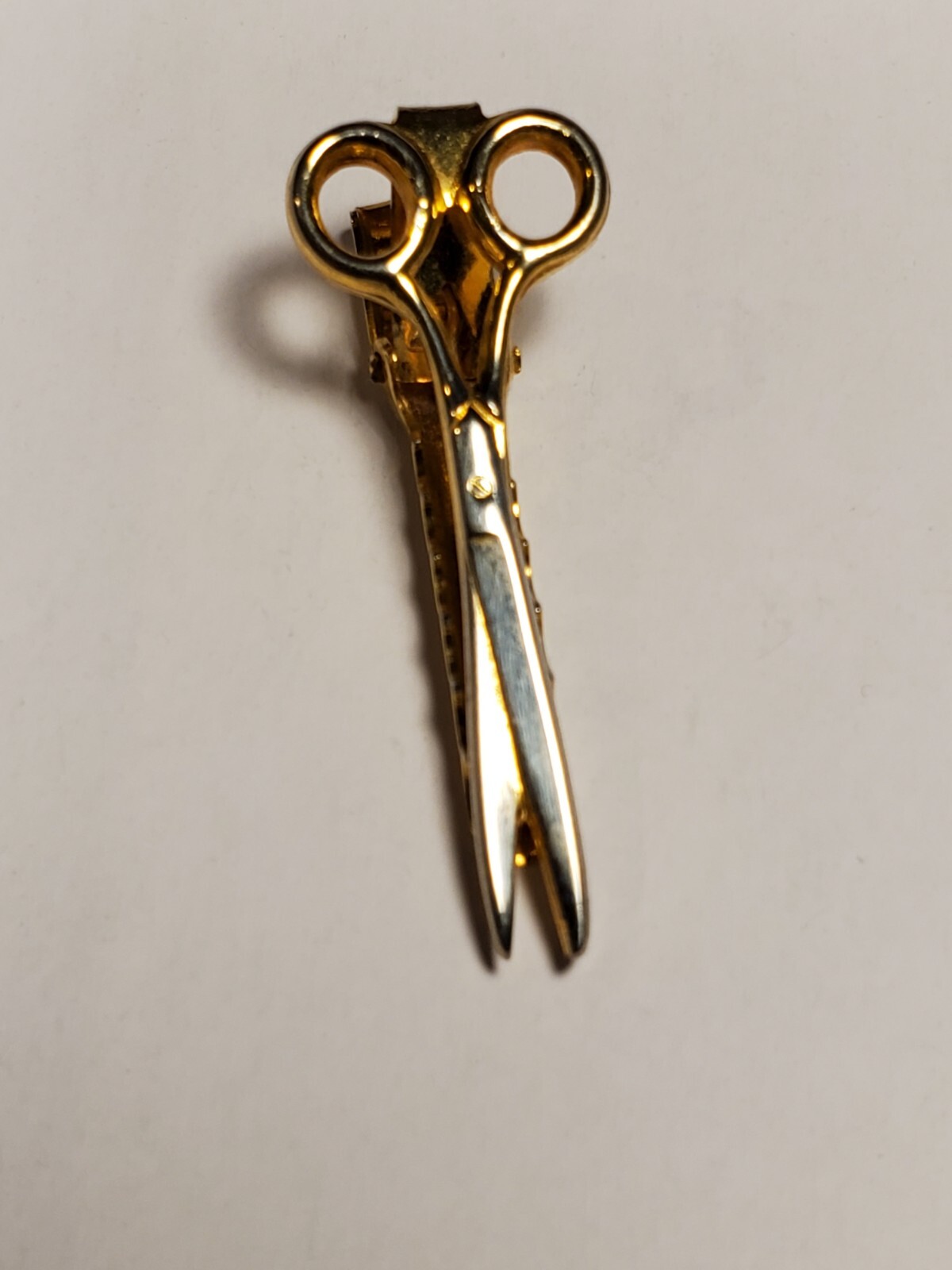 Vintage Gold Tone Scissor Tie Bar Clip for Tailor Barber Style Accessory-image