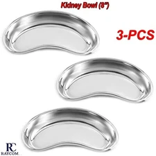 Dental Stainless Steel Surgical Kidney Tray Bowl Dish Medical Instruments 3-PCS