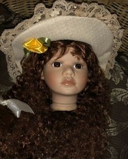 Moda bambola, cappello, lino, beige, KU 30 cm, senza testa
