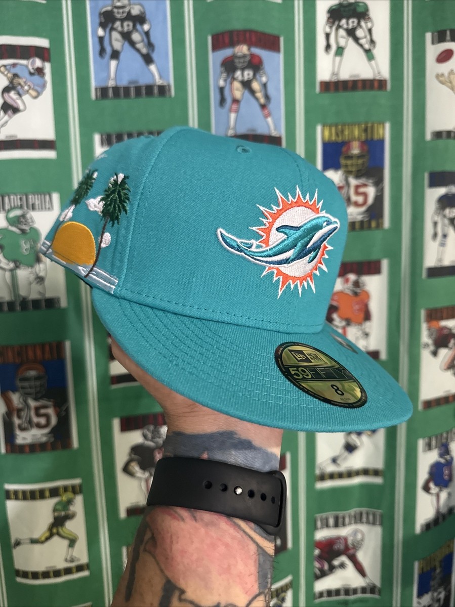 NFL Miami Dolphins New Era 5950 59Fifty City Cloud Icon Fitted Hat