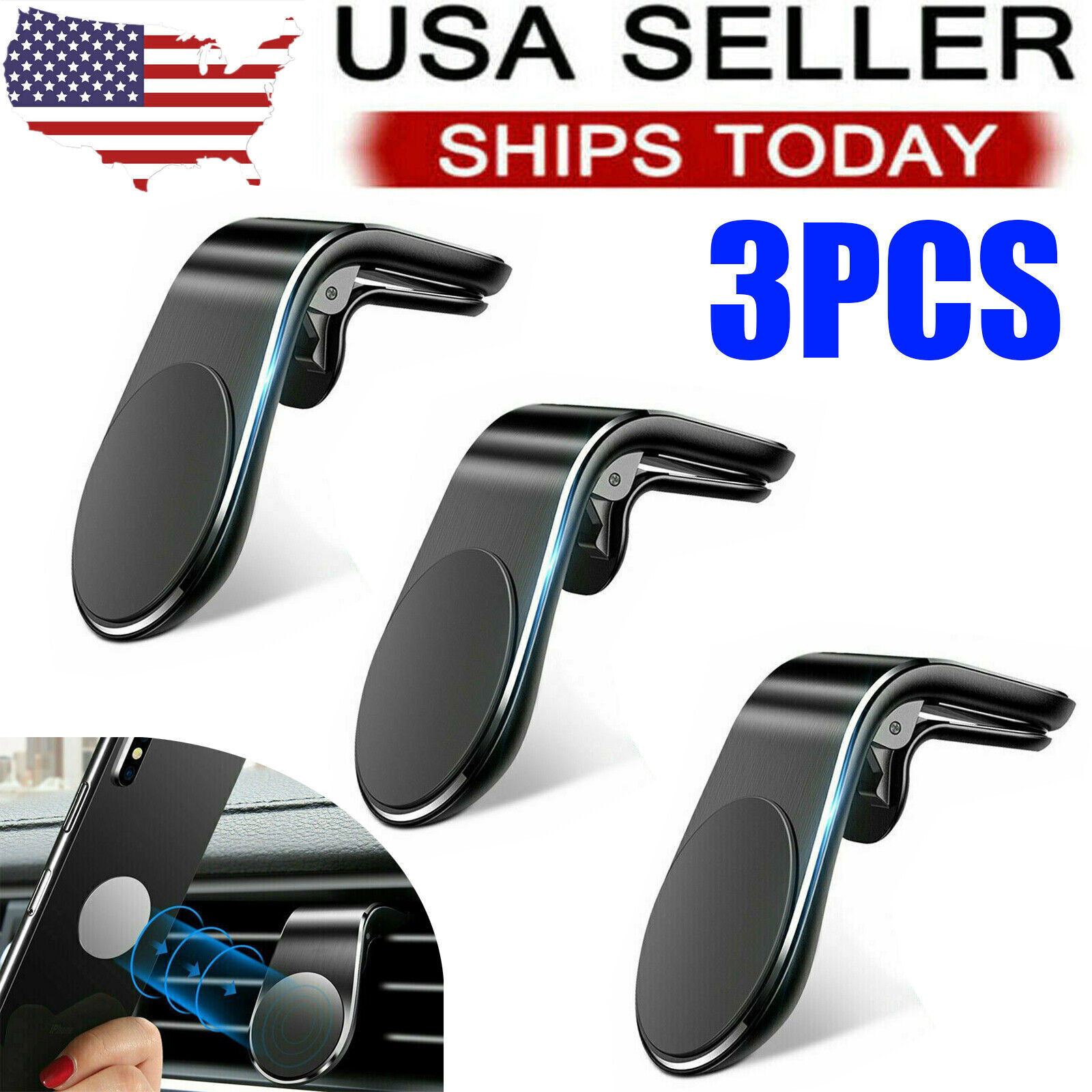 3 PCS Car Air Vent Magnetic Magnet Stand Mount for Universal Cell Phone Holder