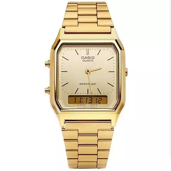 Casio Watch Vintage Retro Dual Time Gold AQ-230GA-9DMQ – Watches