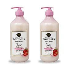 Shower Mate Goat Milk Body Wash with Strawberry – 2-Pack Bundle (800ml x 2)