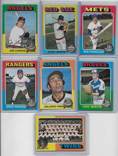 2024 Topps Heritage 1975 Original 50th Anniversary Buyback Buybacks Lot Of 7