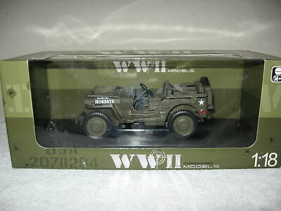 WELLY Jeep Willys US Army 1/4 Ton Military WW II Die Cast Model 1 