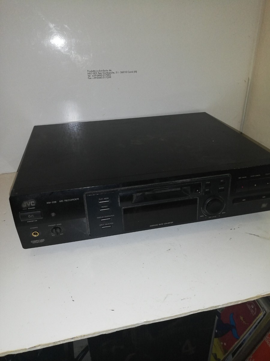 Enregistreur MiniDisc JVC XM-228 - Noir, Fonctionne, Sans Télécommande - Occasion