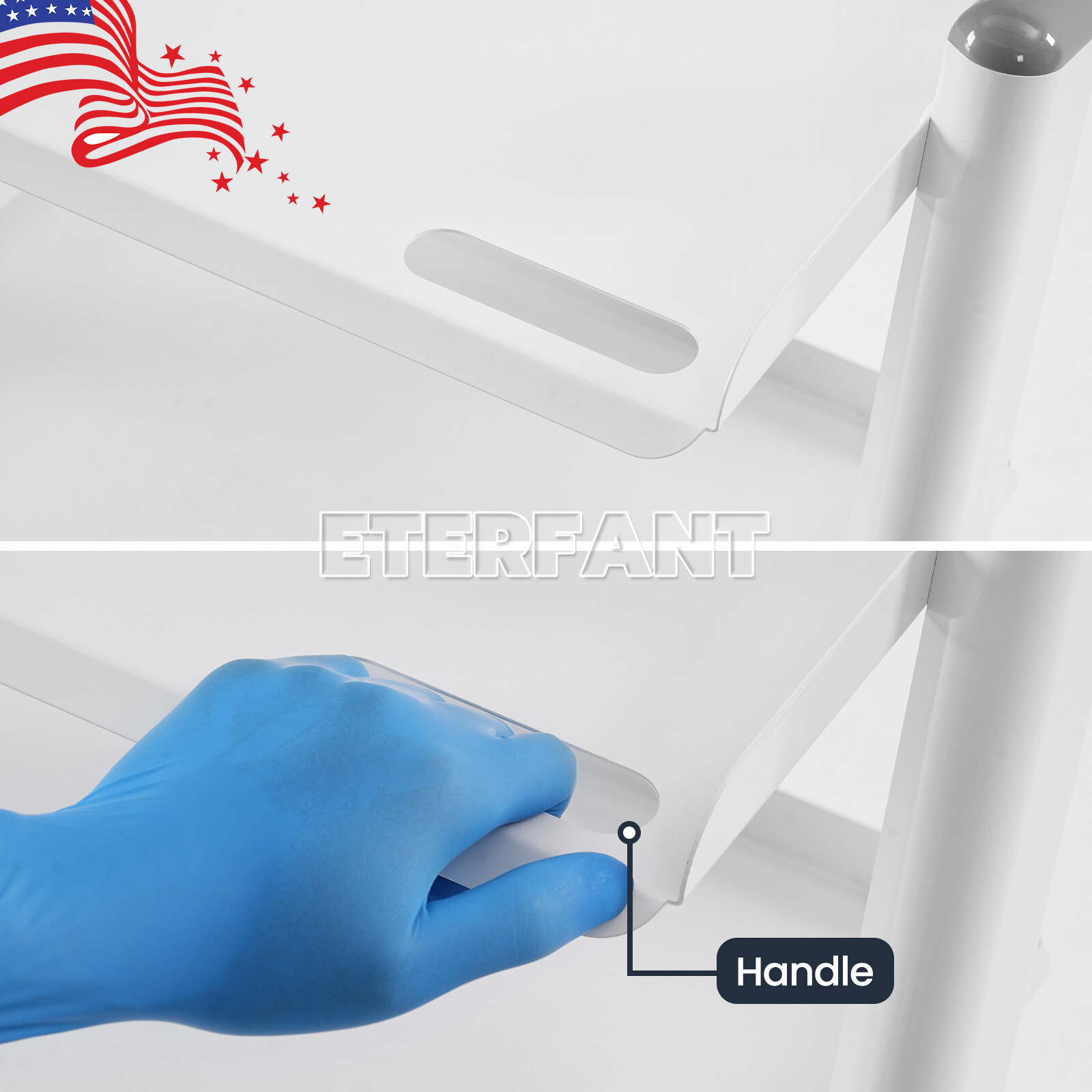 ETERFANT 3 Tiers Medical Tool Cart Dental Trolley Cart Mobile Instrument Cart