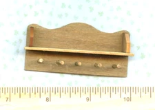 Dollhouse Miniature Size Hand Crafted Unpainted  Wood Cup Rack Shelf