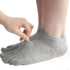6Pack Men Low Cut Five Finger Toe Mesh Sport Combed Cotton Ankle Sock 7-11 10-13