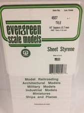 Evergreen Scale Models Styrene Square Tile .040 x 6 x 12in .1 x 15.2 x 30.5 4507