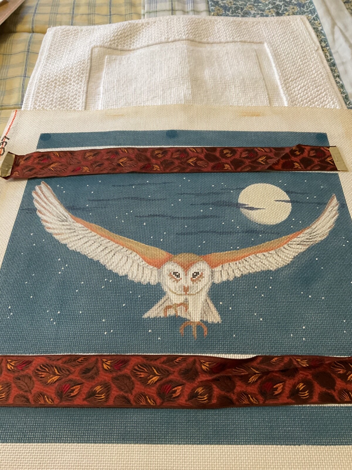 VINTAGE FLYING BIRD HP NEEDLEPOINT WITH FABRICB169 eBay