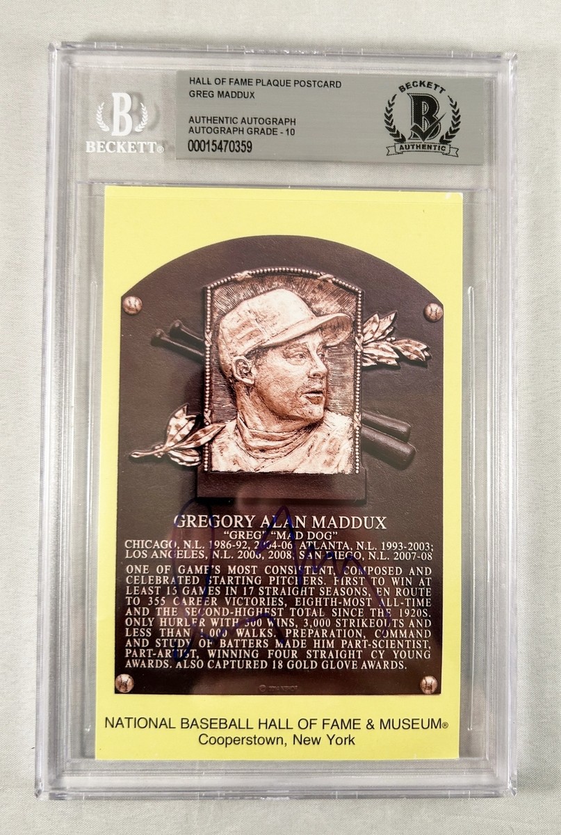 Greg Maddux Signed HOF Plaque Atlanta Braves Beckett BAS COA | eBay