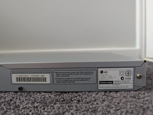 LG DV276 DVD VCD CD MP3 Player Ultra Slim With Remote And Cables - Picture 7 of 11