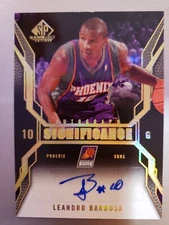 2007 SP GAME USED LEADRO BARBOSA AUTO SIGNIFIANCE CARD# SI-BA.