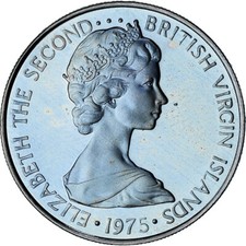 #1179400 BRITISH VIRGIN ISLANDS, Elizabeth II, 10 Cents, 1975, Franklin Mint,