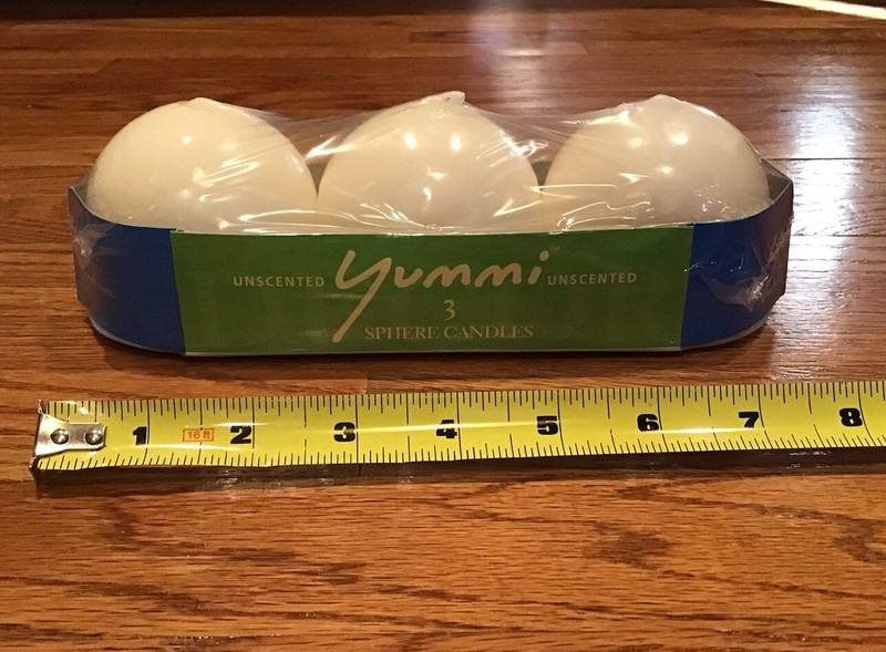 Pack Of 3 Three Yummi Unscented Round Ivory Candles