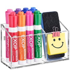 Magnetic Pen Holder, Acrylic Magnetic Dry Erase Marker Holder for Whiteboard,...