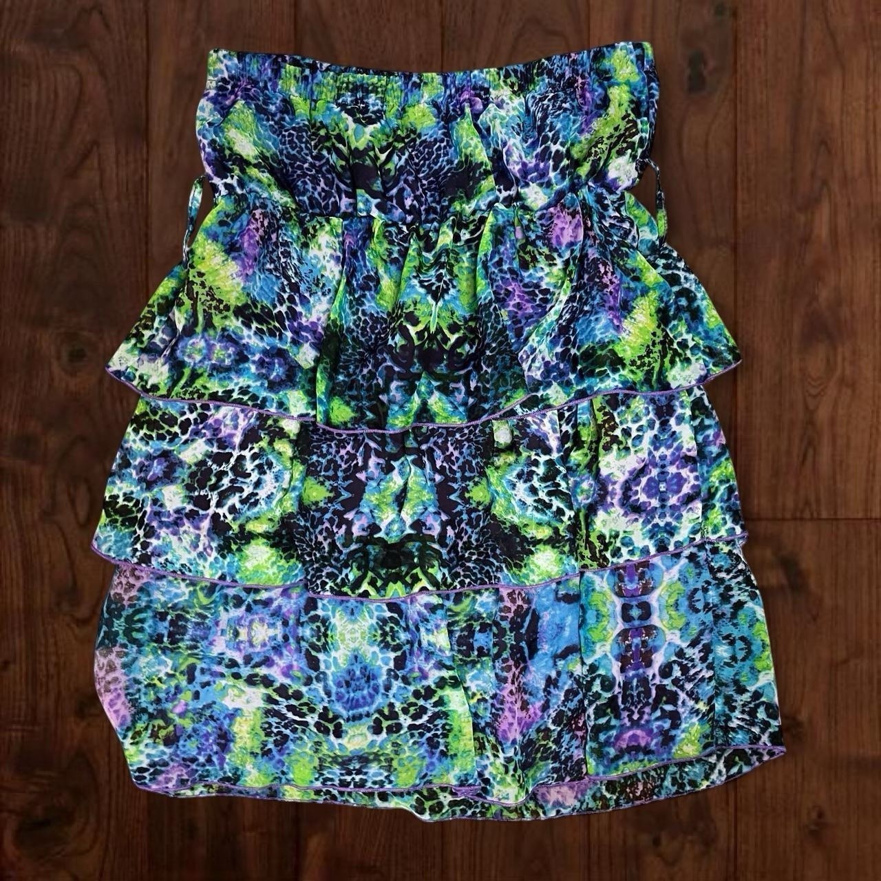 Bongo Multicolor Leopard Print Ruffled Tiered Str… - image 2