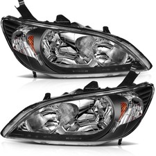 Headlights Assembly For 2004-2005 Honda Civic 2dr 4dr Clear Replacement Lr Pair
