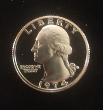 1974 S 25c Proof Washington Quarter Gem Dcam
